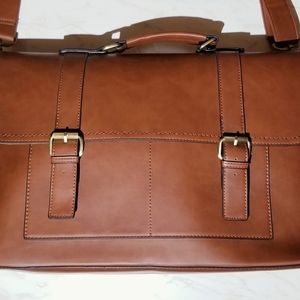 Mens faux leather briefcase & matching portfolio